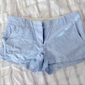 J Crew size 4. Lightly worn light blue linen shorts